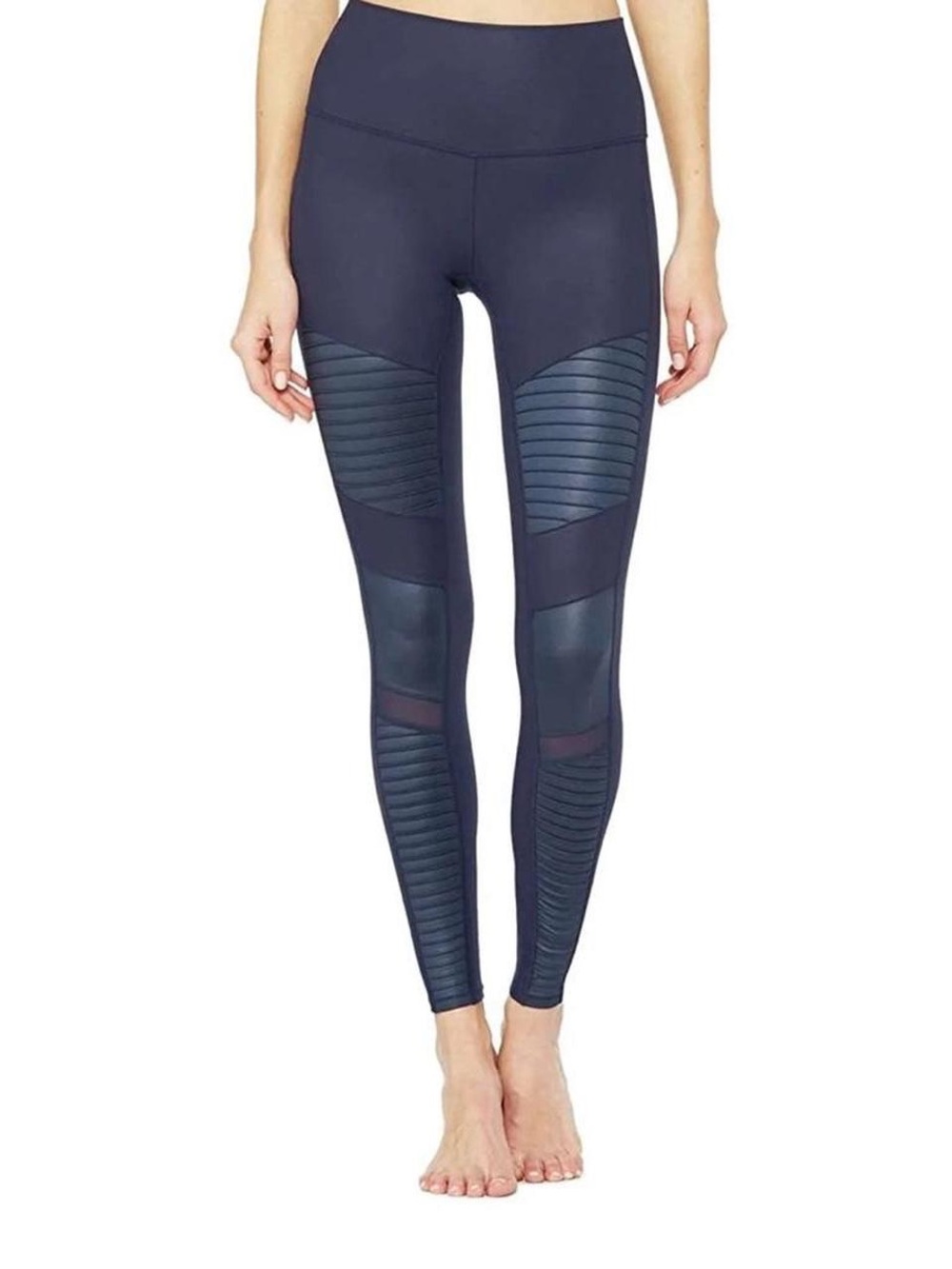 Alo Yoga | Navy Blue High-Waist Moto Sport Leggings
